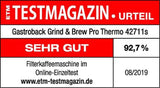 Macchina per caffè espresso termica GASTROBACK Grind & Brew Pro, argento, nero
