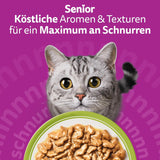 Whiskas Senior 7+ Selezione Mista di Cibo Umido in Salsa, 48 Bustine, 12x85g (Confezione da 4) - Cibo Umido di Alta Qualità per Gatti dai 7 Anni in su