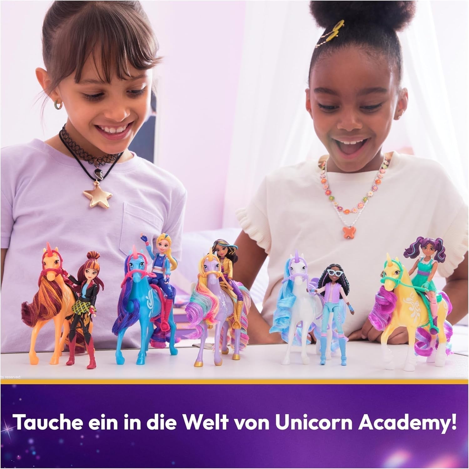 Unicorn Academy AVA e Unicorn Leaf Set - Personaggi originali alti circa 12 cm della popolare serie Netflix Con due accessori e spazzole per capelli Per giochi di ruolo fantasiosi, per bambini dai 4 anni in su Action figures Naty Shop