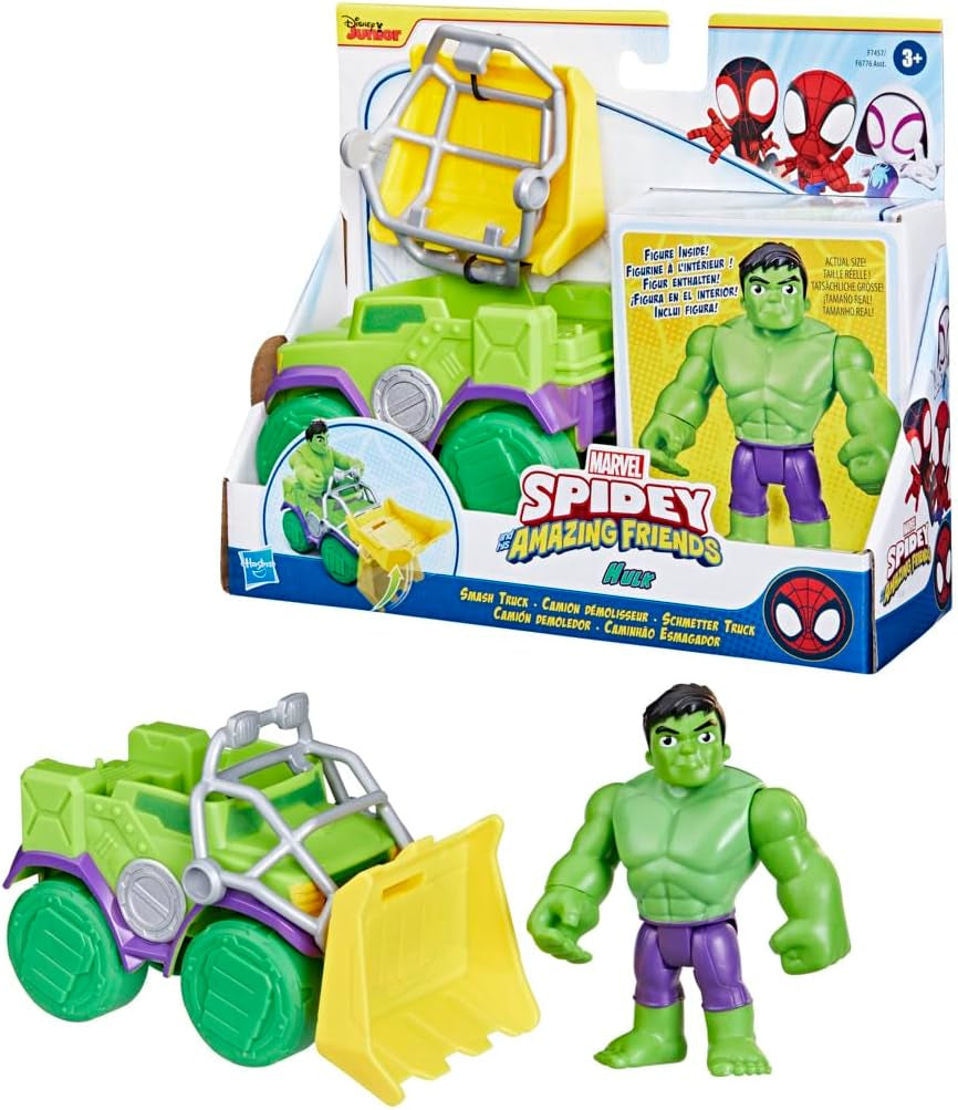 SPIDEY e I SUOI FANTASTICI AMICI Marvel Spidey Motocicletta Giocattolo per Ragazzi e Ragazze dai 3 Anni in su Action Figure Naty Shop Hulk Truck