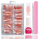 Set unghie finte ballerina - 240 pezzi di delicato rosa lilla per unghie finte, colla a copertura totale su unghie finte, set di punte per unghie finte per manicure e nail art per donne e ragazze (rosa lavanda)