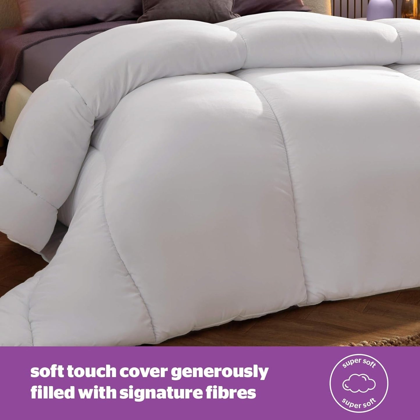 Trapunta Silentnight Deep Sleep, bianca, microfibra, bianca, letto singolo Trapunte e trapunte Naty Shop