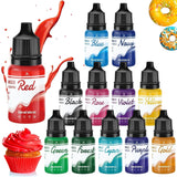 Farbe dolci dolci per cioccolato - 26 colori di olio base per fondente, decorazioni torte, torte - Colorante alimentare fluido per burro di kakao, crema di burro, dolci - 6 ml Je Naty Shop 10 ml (confezione da 12 pezzi)