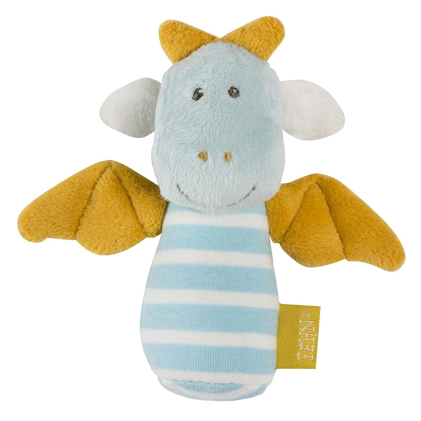 Mini lontra a sonagli Fehn - mini giocattolo da afferrare per scuotere, palpare e giocare con un animale in tessuto morbido e coccoloso - un compagno fedele per neonati e bambini da 0 mesi in su Baby Toys Naty Shop Dragon