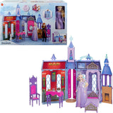 Mattel Disney Frozen - Casa delle bambole Castello Arendelle (60 cm+) con la bambola Elsa, 4 parchi giochi e 15 mobili e accessori Disney Frozen II, HLW61