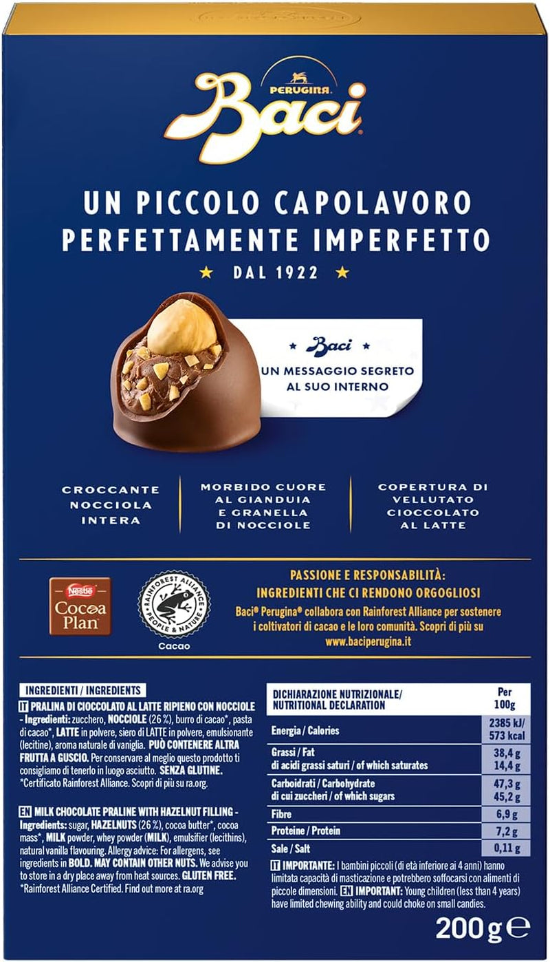 Cioccolatini con ripieno di cioccolato al latte e nocciola, scatola da 200g