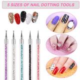 Pinsel per nail art Sularpek, 5 Stück Nageldesign Pinsel, Strumenti per punteggiare Nail Art, Pinsel per nail art, Zum Herstellen Von Nagellack, Punktieren, Feinmalerei, DIY