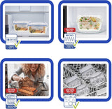 Max Home Confezione da 8 contenitori ermetici in vetro per microonde, portapranzo in vetro, contenitori per alimenti richiudibili, contenitori per alimenti con coperchio trasparente da 550 ml (16538) Scatole per la conservazione degli alimenti Naty Shop