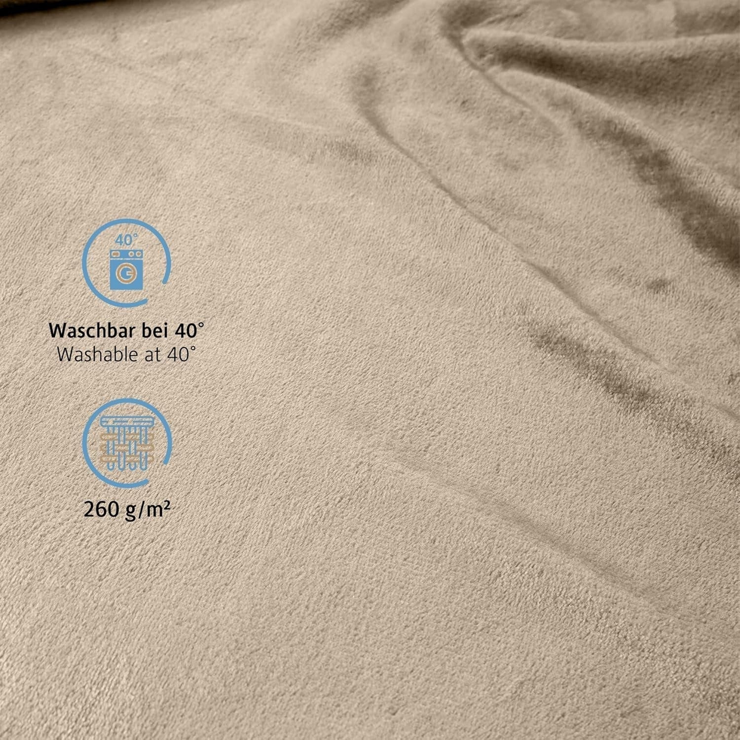 Komfortec soffice coperta, comoda coperta, coperta in pile, certificata Oeko-Tex, super morbida, 150X200 cm, 260 G/M², beige Letti e coperte Besuche den Komfortec-Store