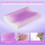 HOMCOM Cuscino per Collo in Memory Foam Cuscino per Collo con Fodera Rimovibile Cuscino per Collo ergonomico 2S Responsivo a 2 Altezze per Diverse Posizioni del Sonno 60x40 cm Bianco Crema