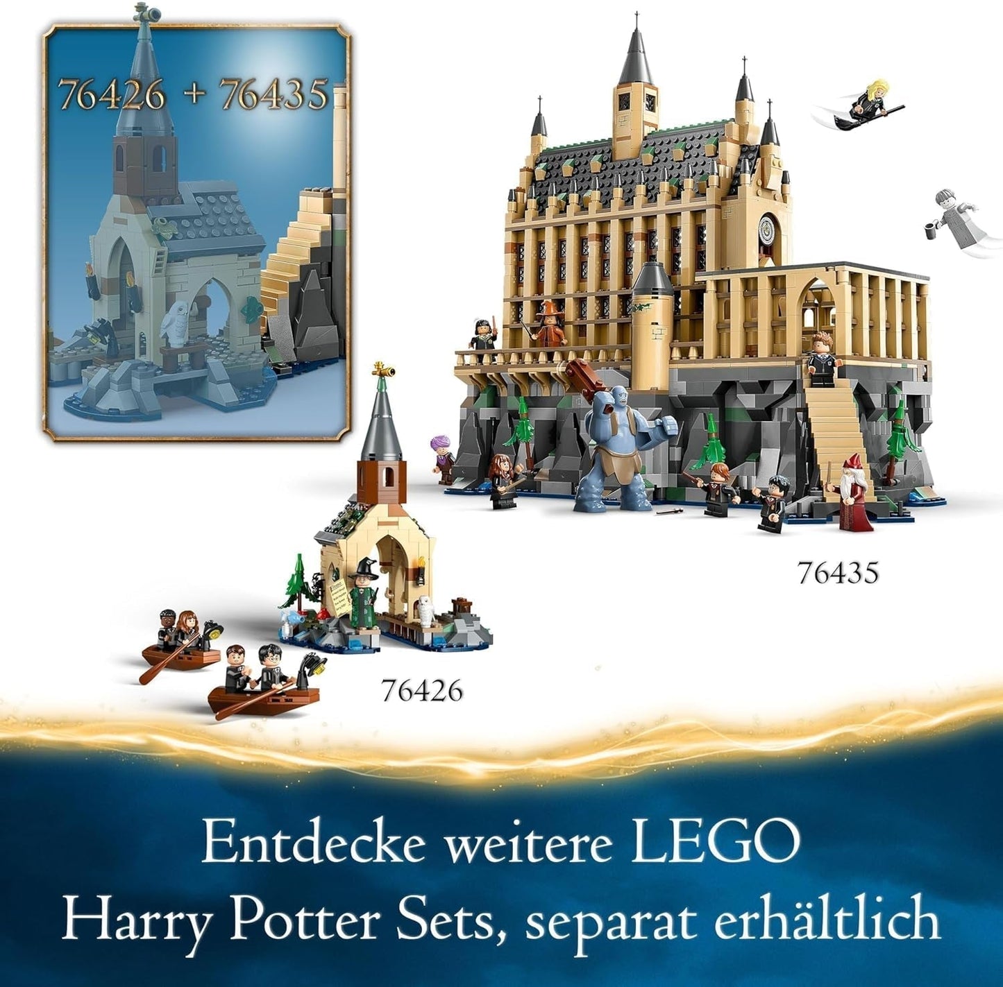 LEGO Harry Potter Castello di Hogwarts: La Sala Grande, giocattolo da collezione con 11 minifigure tra cui Hermione Granger, regalo magico per ragazzi e ragazze 76435 Set da costruzione Besuche den LEGO-Store