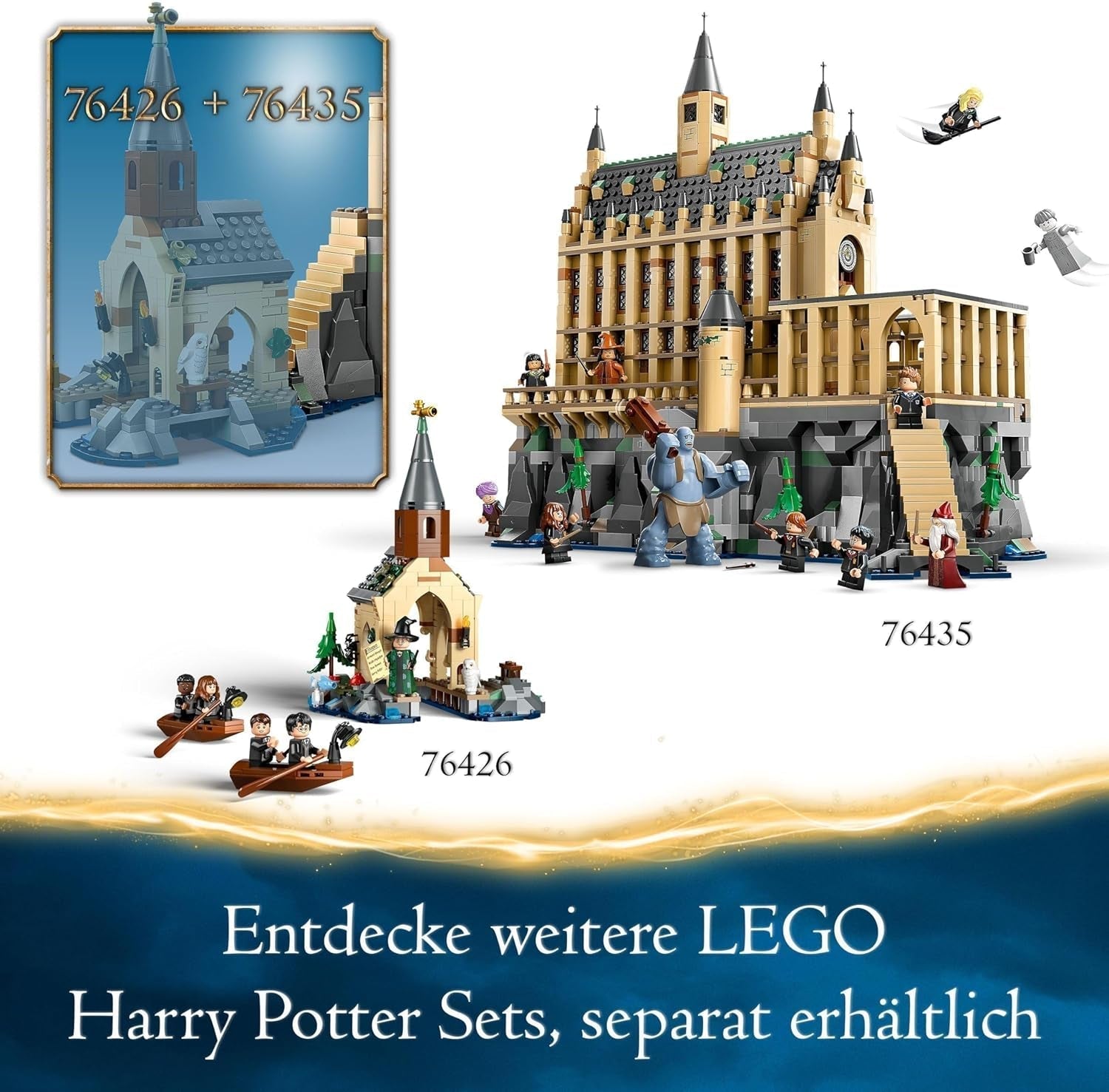 LEGO Harry Potter Castello di Hogwarts: La Sala Grande, giocattolo da collezione con 11 minifigure tra cui Hermione Granger, regalo magico per ragazzi e ragazze 76435 Set da costruzione Besuche den LEGO-Store