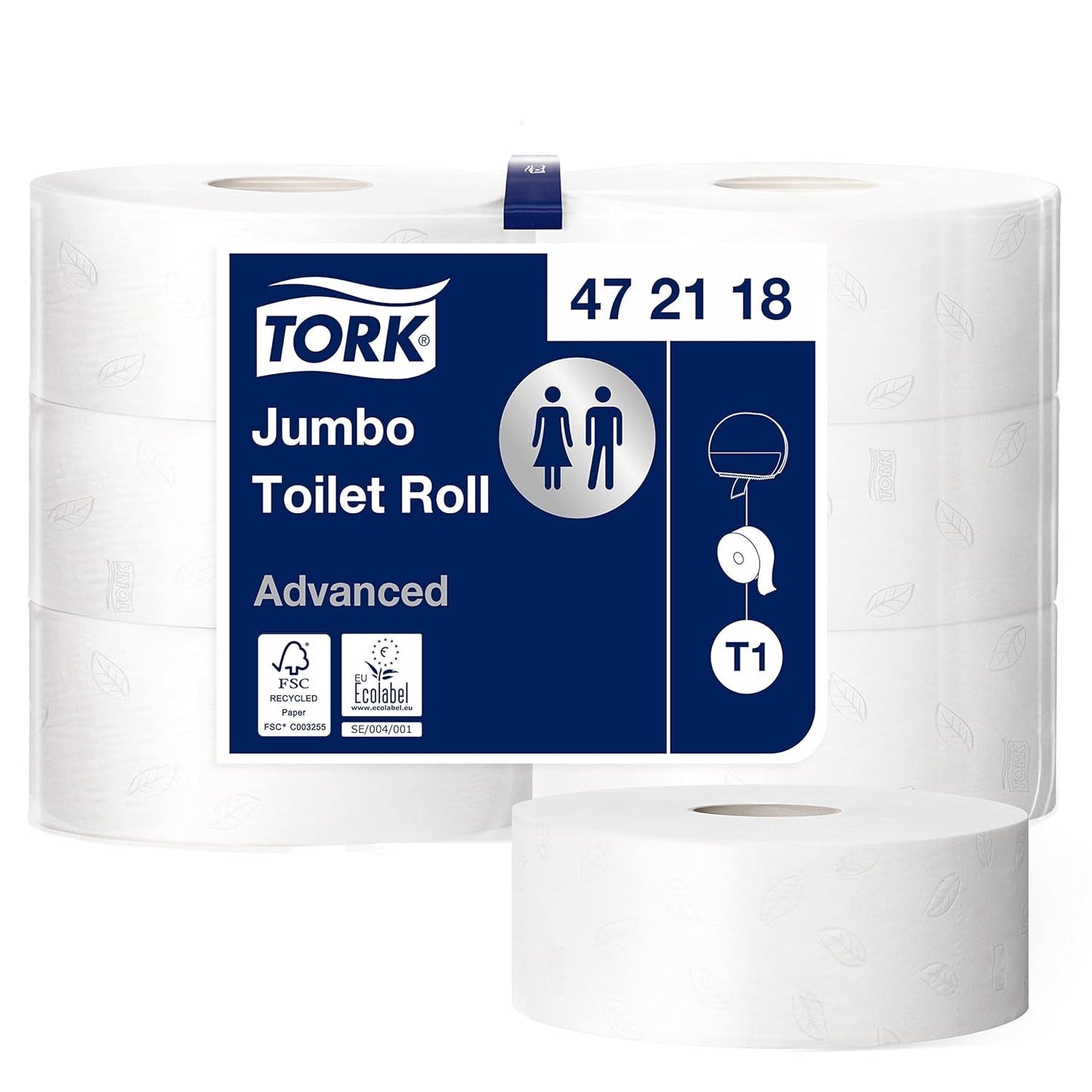 Carta igienica Tork Jumbo White T1, Advanced, 2 strati, 6×380 M, 472118