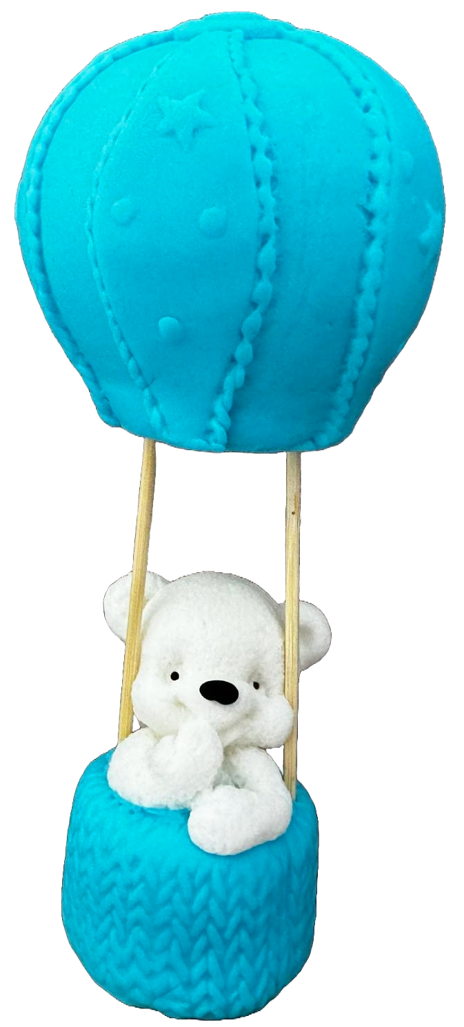 Decorazione in zucchero commestibile, Orsetto in palloncino Decorazioni di Pasta di Zucchero Naty Shop