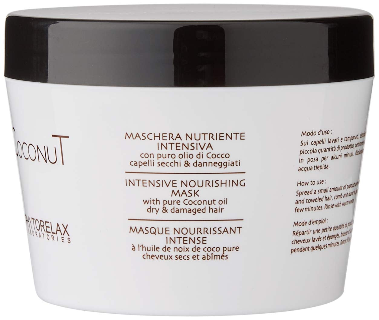 Phytorelax Maschera Capelli Nutriente Intensiva con Olio di Cocco, 1 Confezione (1 x 250ml) Naty Shop Maschera per Capelli