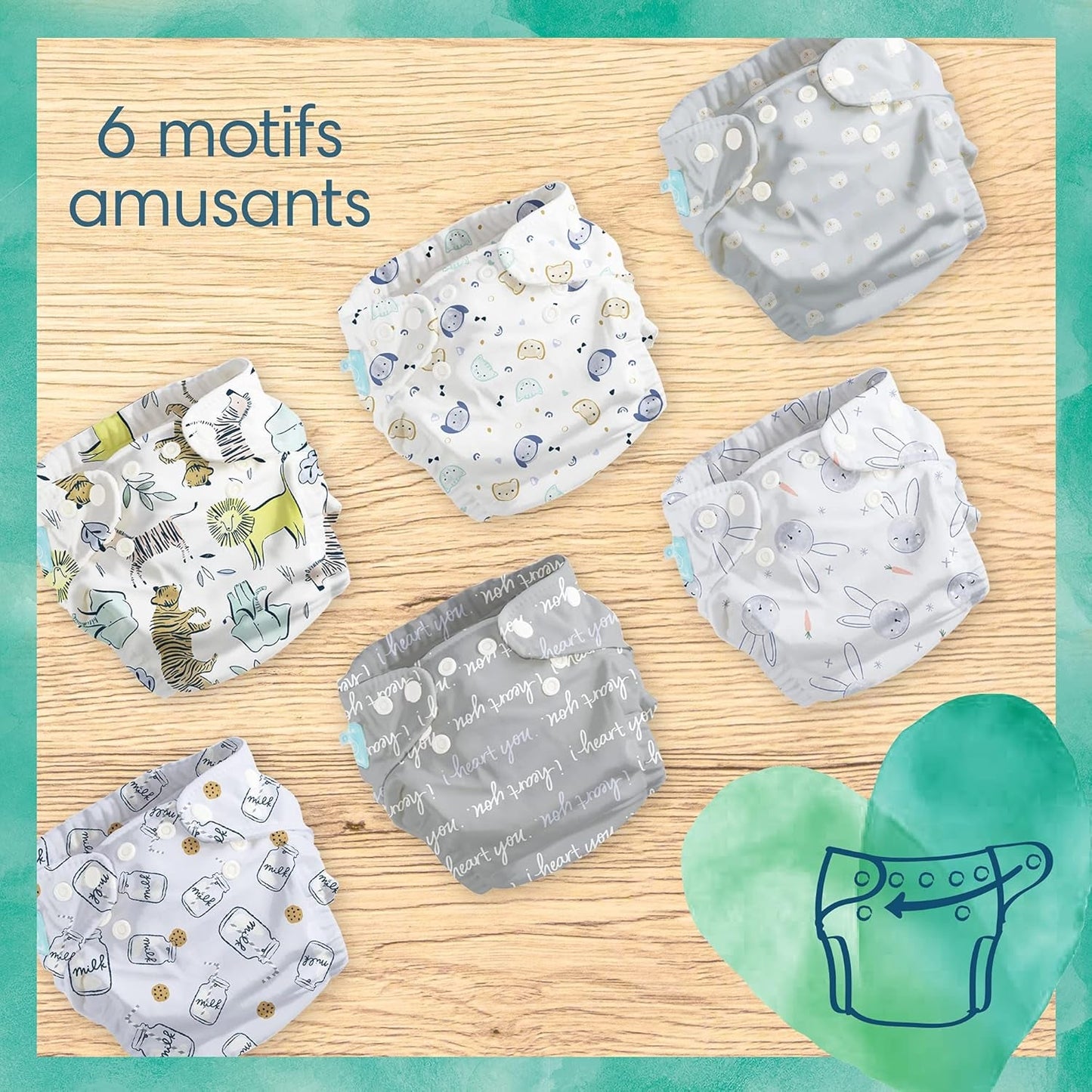 Pampers - Harmony Hybrid Starter Pack, 3 pannolini lavabili + 25 strati superiori usa e getta - 1 confezione