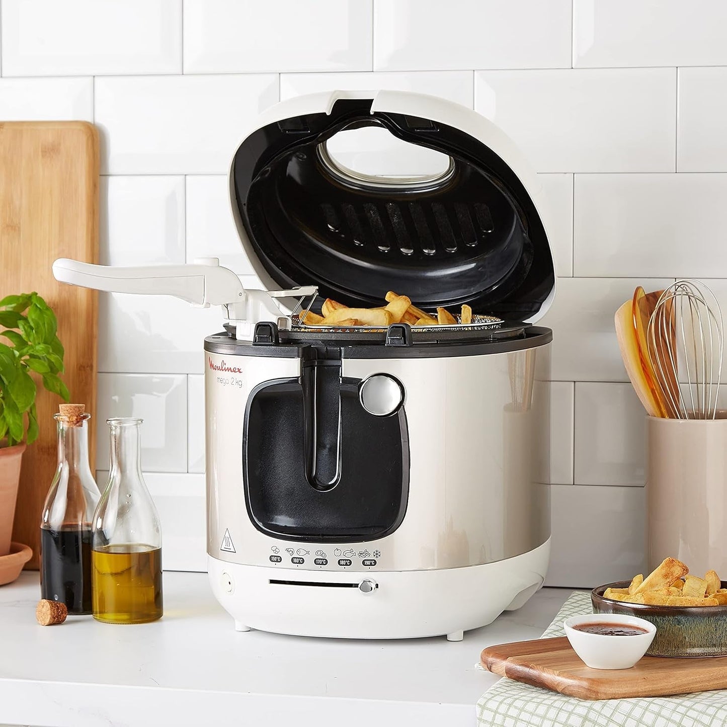 Friggitrice AM4800 Mega 2Kg, friggitrice ad olio, filtro odori, 1800 W Elettrodomestici Naty Shop