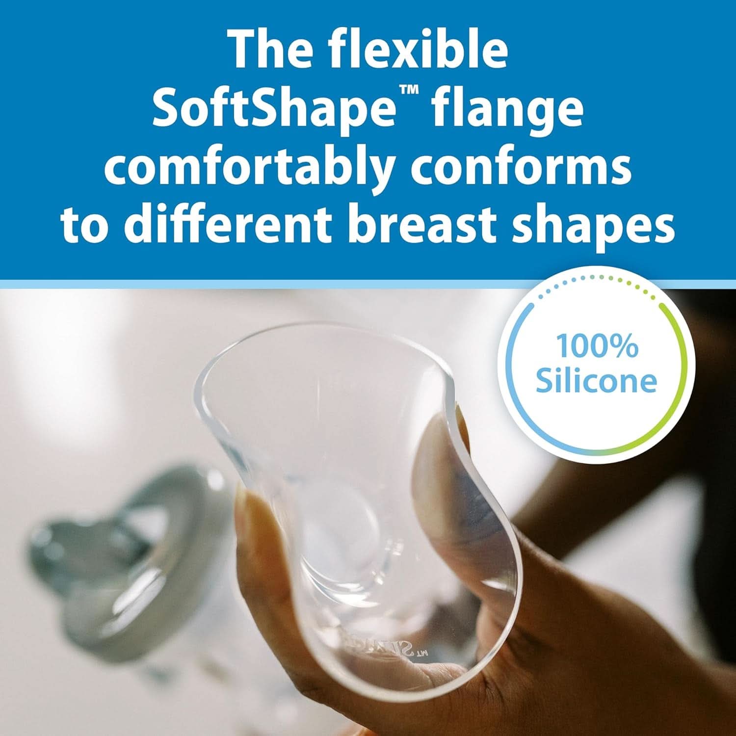 Tiralatte manuale con protezione Softshape 100% silicone (B, flangia 25mm) e opzioni anti-coliche + Biberon a bocca larga da 150 ml con tettarella a flusso lento livello 1 Accessori Alimentazione e Allattamento Bebe Naty Shop
