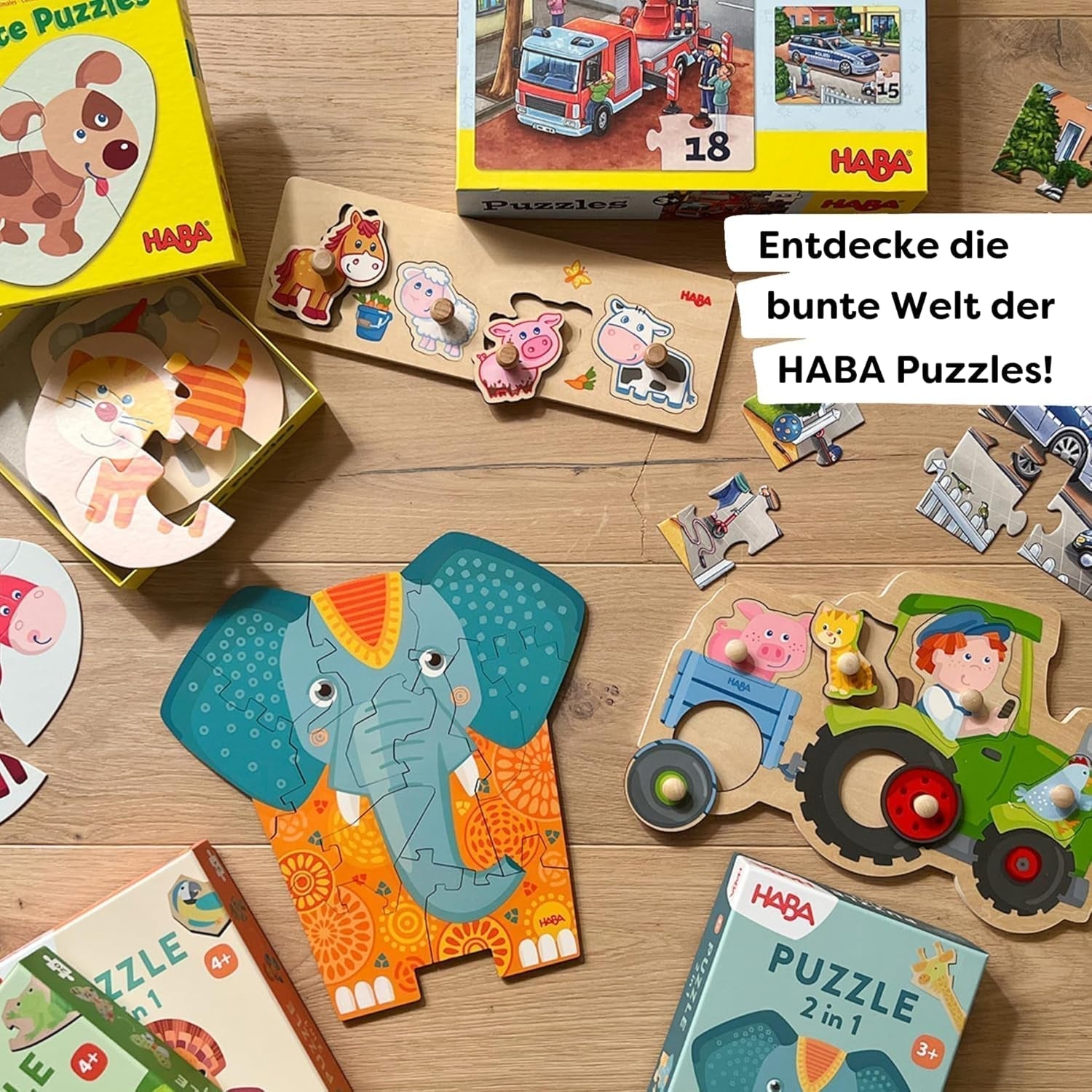 HABA Puzzle Vigili del Fuoco - Set da 3 Pezzi per Bambini dai 3 Anni in su Puzzle in Cartone con Polizia e Ambulanza - Stimola la motricità fine e la concentrazione - 1302759001 Puzzle Naty Shop