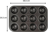 Zenker 12Er Muffinform – Muffinbackblech Für Muffins Und Cupcakes Aus Der Serie Soccer Baking– Hitzebeständiges 12Er Muffinblech Mit Antihaftbeschichtung, Schwarz Stampi e vassoi per cuocere Naty Shop