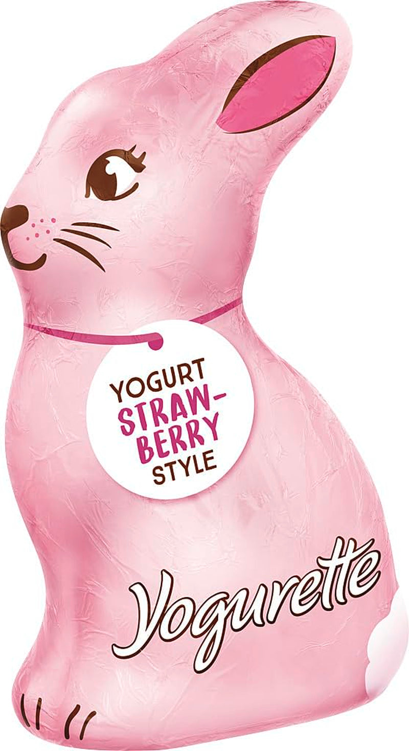 Coniglietto Pasquale con Yogurt 75g – Coniglietto Pasquale al Cioccolato – Coniglietto Pasquale al Cioccolato Bianco con Yogurt e Gocce di Fragole Fruttate – Coniglietto Pasquale al Cioccolato e Cesto Pasquale – Regalo Cioccolato – Regalo Pasqua