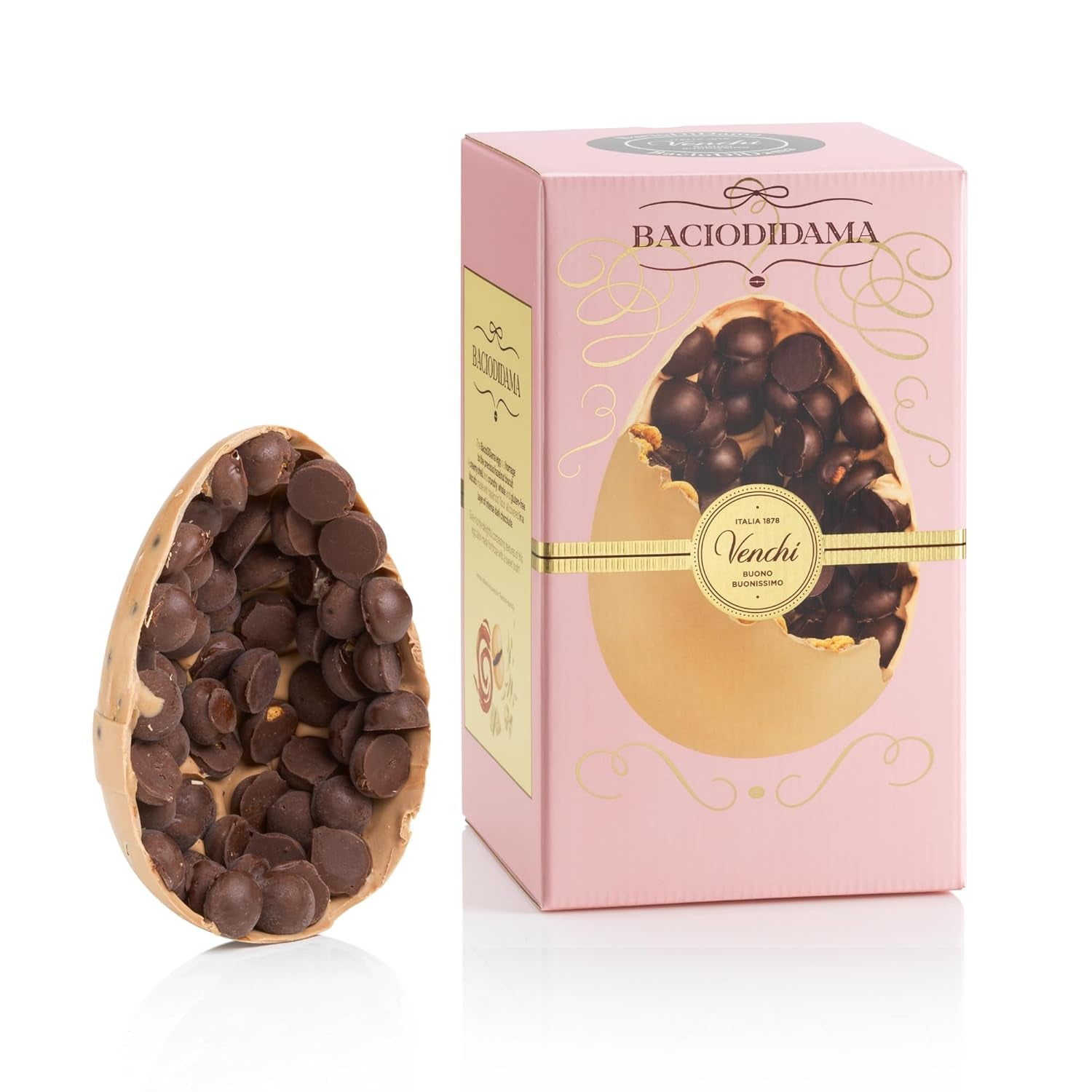 Venchi - Uovo di cioccolato, gusto pistacchio, con pistacchio intero, con sorpresa, senza glutine, 500g, collezione Pasqua, idea regalo