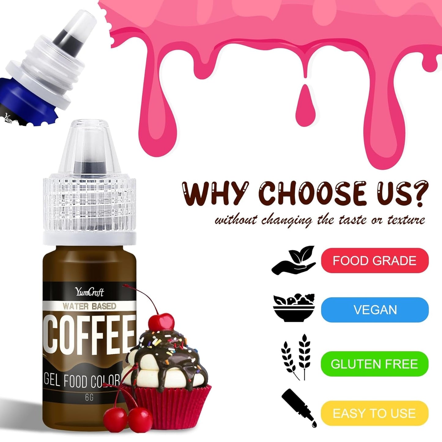 Colorante alimentare in gel - Colorante alimentare in gel altamente concentrato per torte, dolci, uova di Pasqua, bevande - Colorante alimentare senza zucchero per fondente, glassa, slime, decorazione di torte (Red Velvet, 150G)