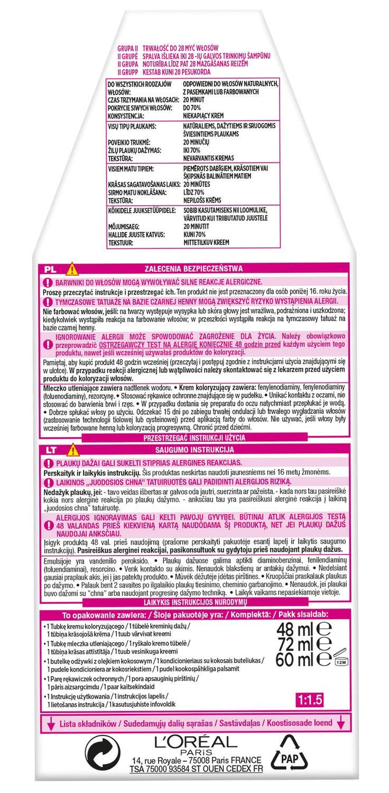 Tintura per capelli L'Oréal Paris Casting Crème Gloss 210 - Tintura per capelli Blu Navy Nero Naty Shop