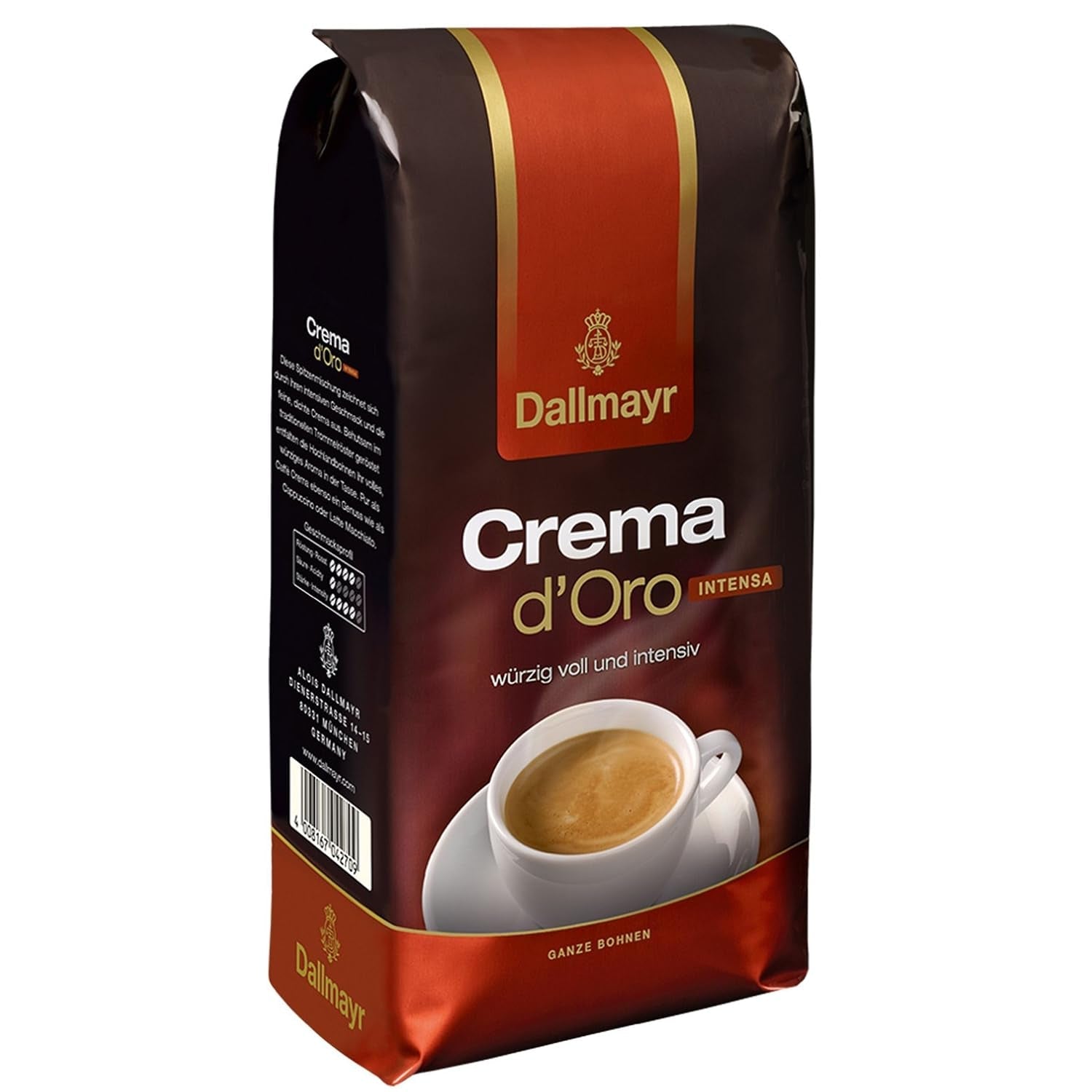 Crema d'Oro Caffè Intenso, Caffè Macinato, Caffè Tostato, Caffè in Grani, Caffè in Grani, 8 x 1000 g