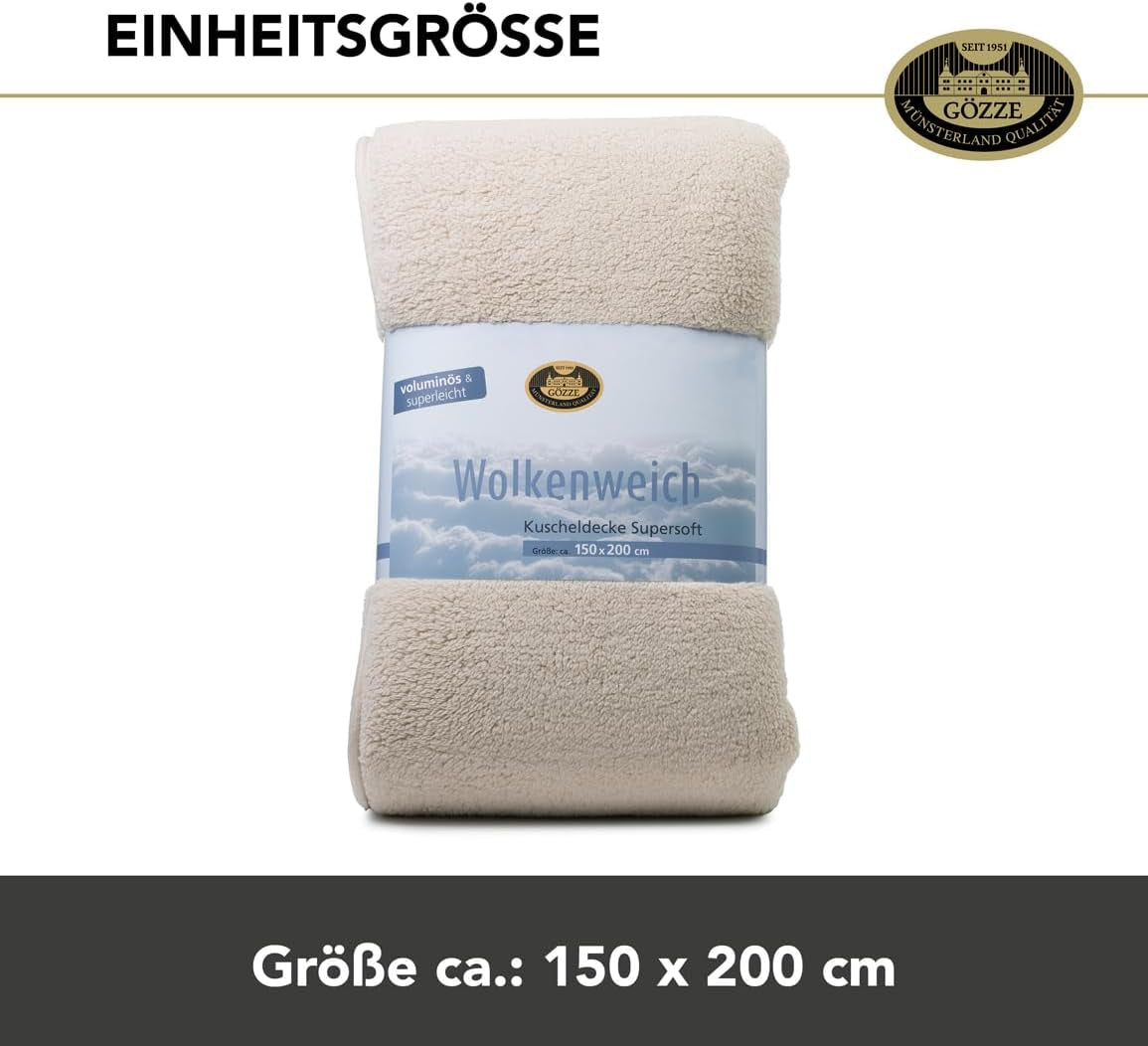 Gözze - Morbida coperta Cloud, imitazione pelle di pecora, 100% poliestere (microfibra), 150 X 200 Cm - Cammello Piumini e trapunte Naty Shop