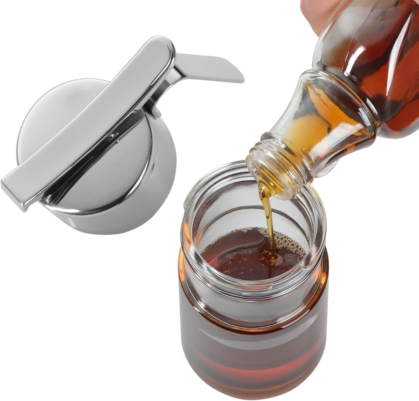 WMF Barista dispenser per sciroppo/miele 240ml, barattolo in vetro e contenitore 1l, altezza 21,5 cm, barattolo con coperchio, contenitore per caffè in grani, barattolo per cereali, barattolo per alimenti con grande apertura Scatole per alimenti Naty Shop