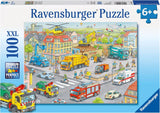 Puzzle per bambini Ravensburger - 10558 Veicoli in città - Puzzle per bambini dai 6 anni in su da 100 pezzi in formato XXL Puzzle Naty Shop Titolo predefinito