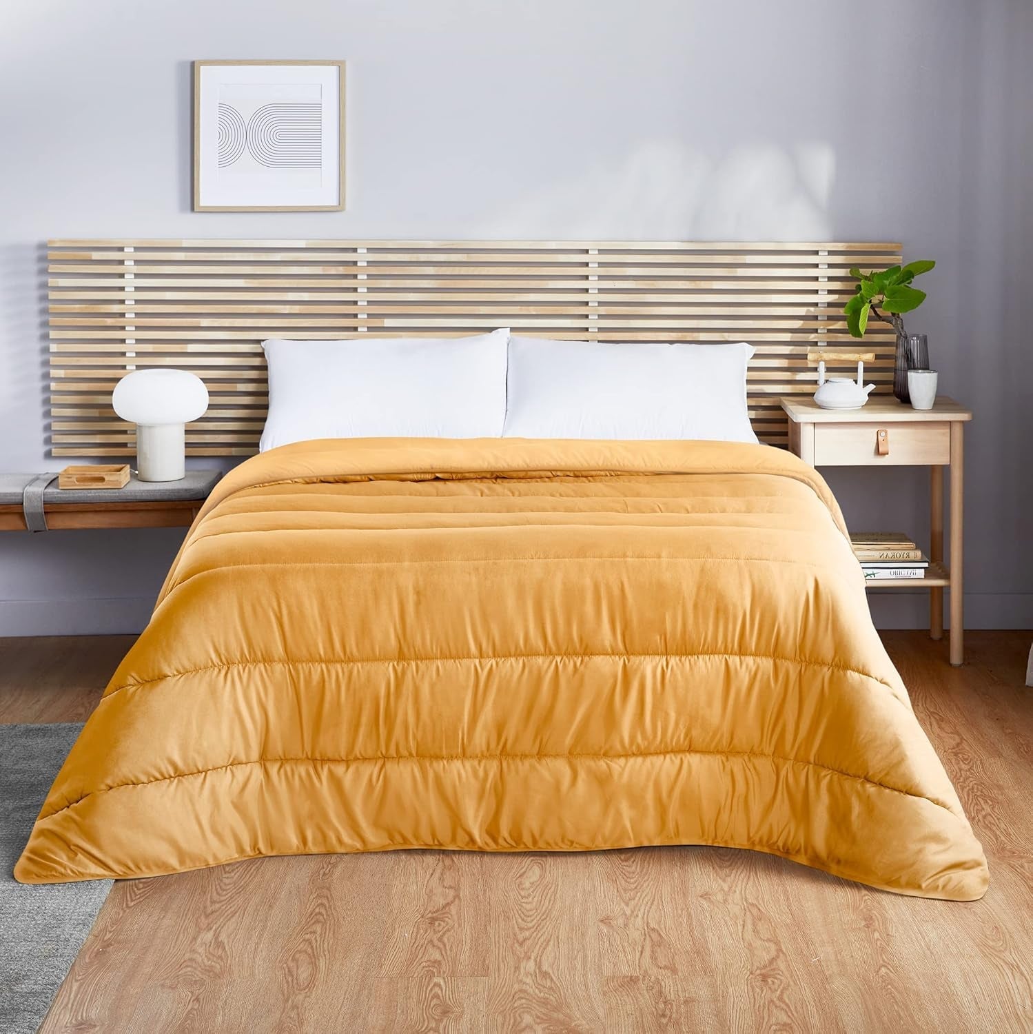 Pikolin Home - Trapunta reversibile 300 G - imbottitura nordica bicolore - per letto 100/105 - comoda, calda, traspirante, verde, 180 X 220 cm Trapunte e trapunte Naty Shop