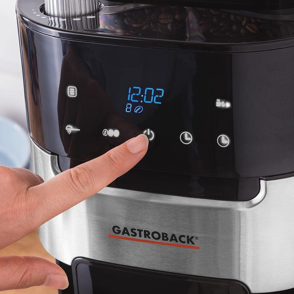 Macchina per caffè espresso termica GASTROBACK Grind & Brew Pro, argento, nero