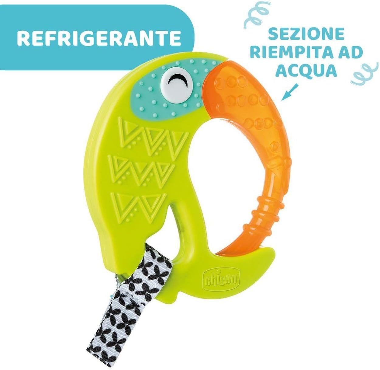 CHICCO - Anello da dentizione divertente e rinfrescante dai 6 mesi in su