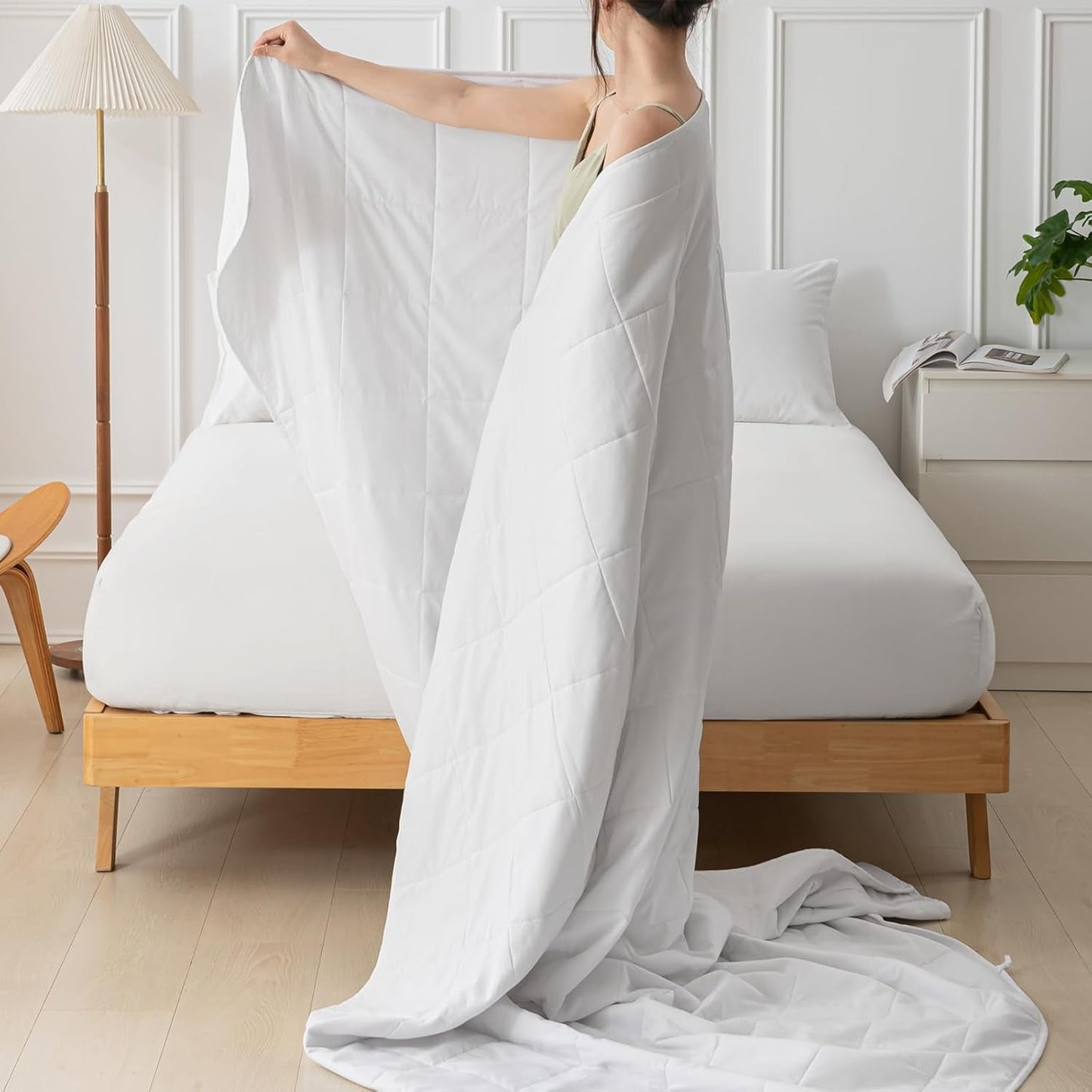 Trapunta estiva 155X220 Trapunta estiva leggera Trapunte 90 GSM Trapunta 155X220Cm Trapunta sottile Utilizzabile senza fodera Trapunta rinfrescante Morbida Accogliente Bianca Trapunte e Trapunte Naty Shop
