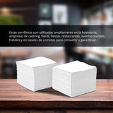 Confezione da 300 tovaglioli di carta da cocktail bianchi + porta tovaglioli in acciaio inox con trama a micro punti assorbente spesso 10 x 10 cm piegati insieme