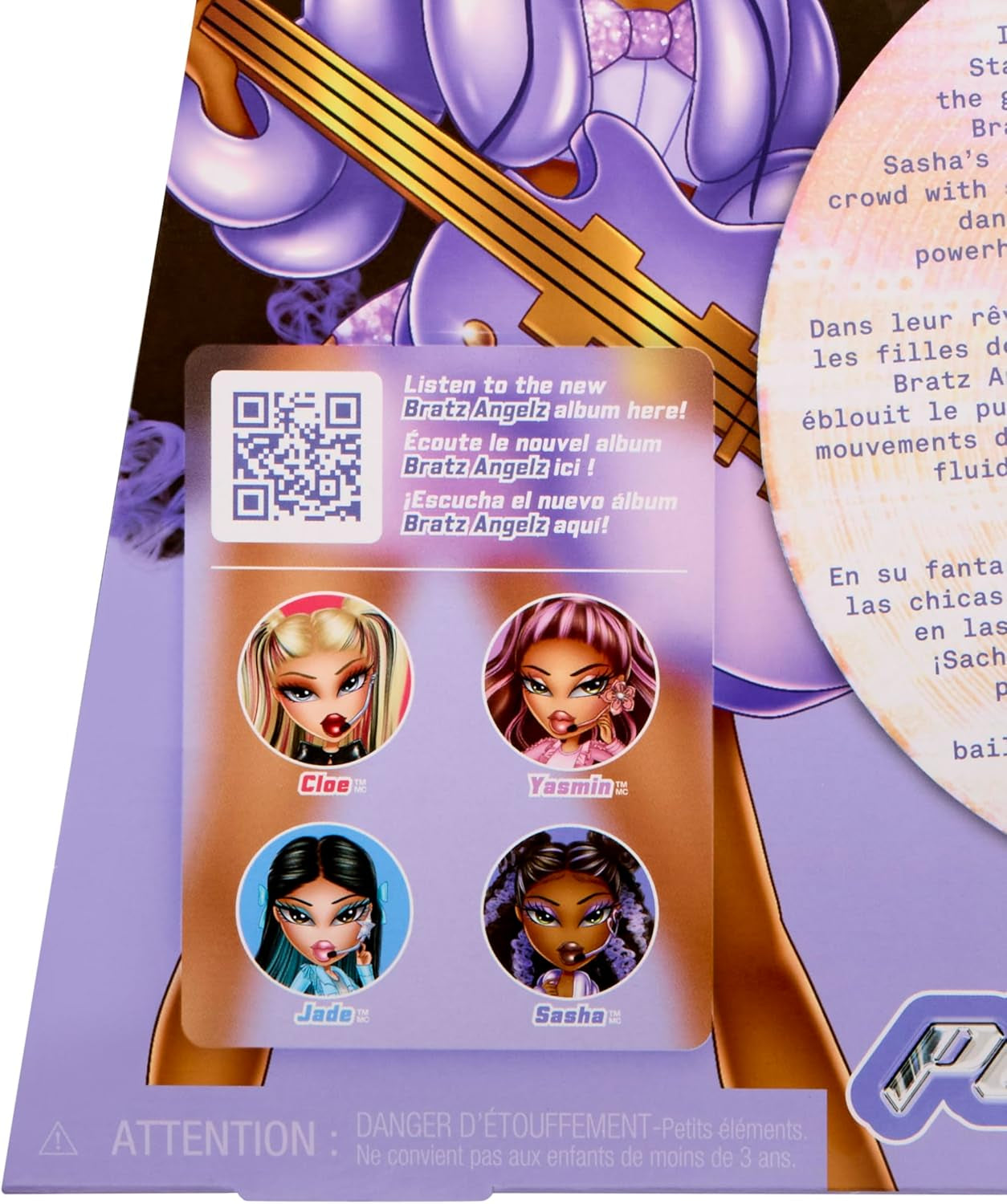BRATZ Pop Starz Sasha – Bambola alla moda con portachiavi da collezione, vestito e accessori musicali