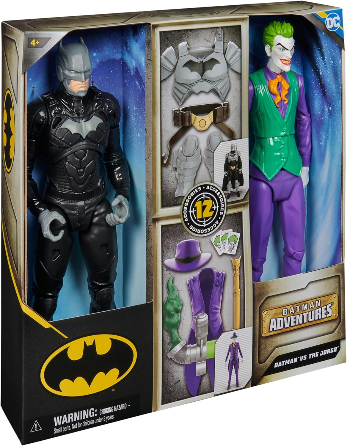 DC Batman Adventures Set Batman Vs. Joker Action Figure, 30 cm - 2 Figure Completamente Mobili con 12 Ingranaggi per Emozionanti Giochi di Ruolo, Giocattolo per 4+ Action Figure per Bambini Naty Shop