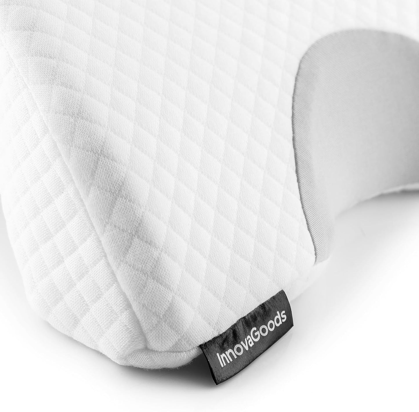 InnovaGoods - Cuscino cervicale viscoelastico per coppia, Design ergonomico per il relax di coppia, Memory foam per alleviare la pressione, Rivestimento sfoderabile, Bianco, 36 x 12,5 x 30,5 cm, Memory foam