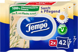 Salviette igieniche Tempo "Gentle & Caring" - Megapack - 16 confezioni da 42 salviette - Duo Packs - con camomilla naturale - carta igienica, dermatologicamente testate e neutre al Ph della pelle