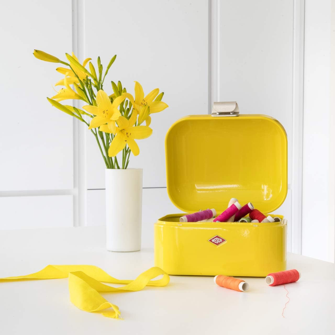 Wesco 235 001 Cestino per il pane Mini Grandy 17 x 18 x 12 cm (L/L/A) rosa, acciaio inossidabile Contenitori per alimenti Naty Shop