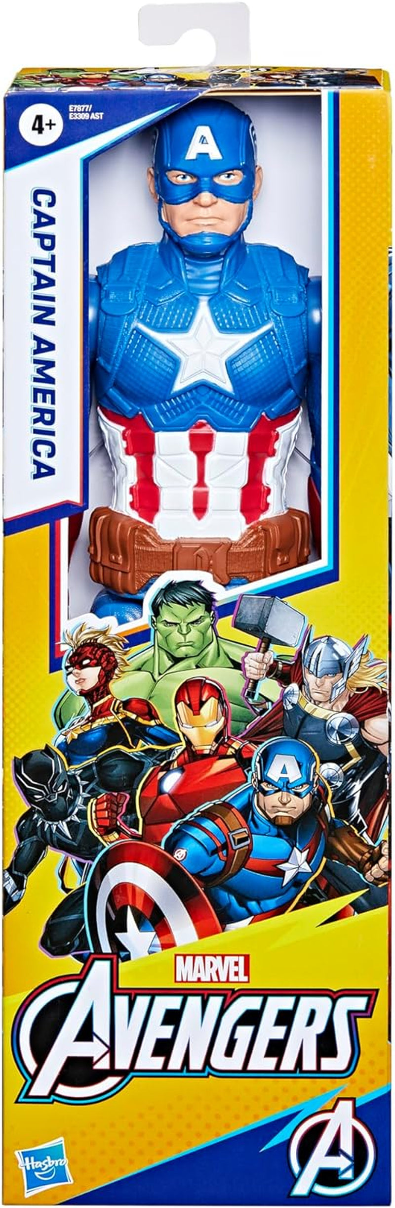 Marvel Avengers Titan Hero Series Blast Gear Captain America Action Figure Giocattolo grande da 30 cm per 4+ anni Action Figure blu Naty Shop