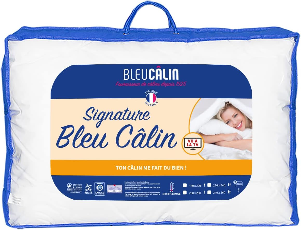 Bleu Câlin Calda trapunta per 1 persona "Gamme Signature", morbida fodera in microfibra, 140 X 200 cm Trapunte e trapunte Naty Shop