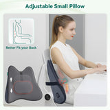 Cuscino ergonomico di supporto lombare Snailax con massaggio e calore, cuscino per la schiena shiatsu in memory foam, cuscino per il sedile con 3 intensità di massaggio | 2 livelli di calore | 3 timer | postura seduta comoda