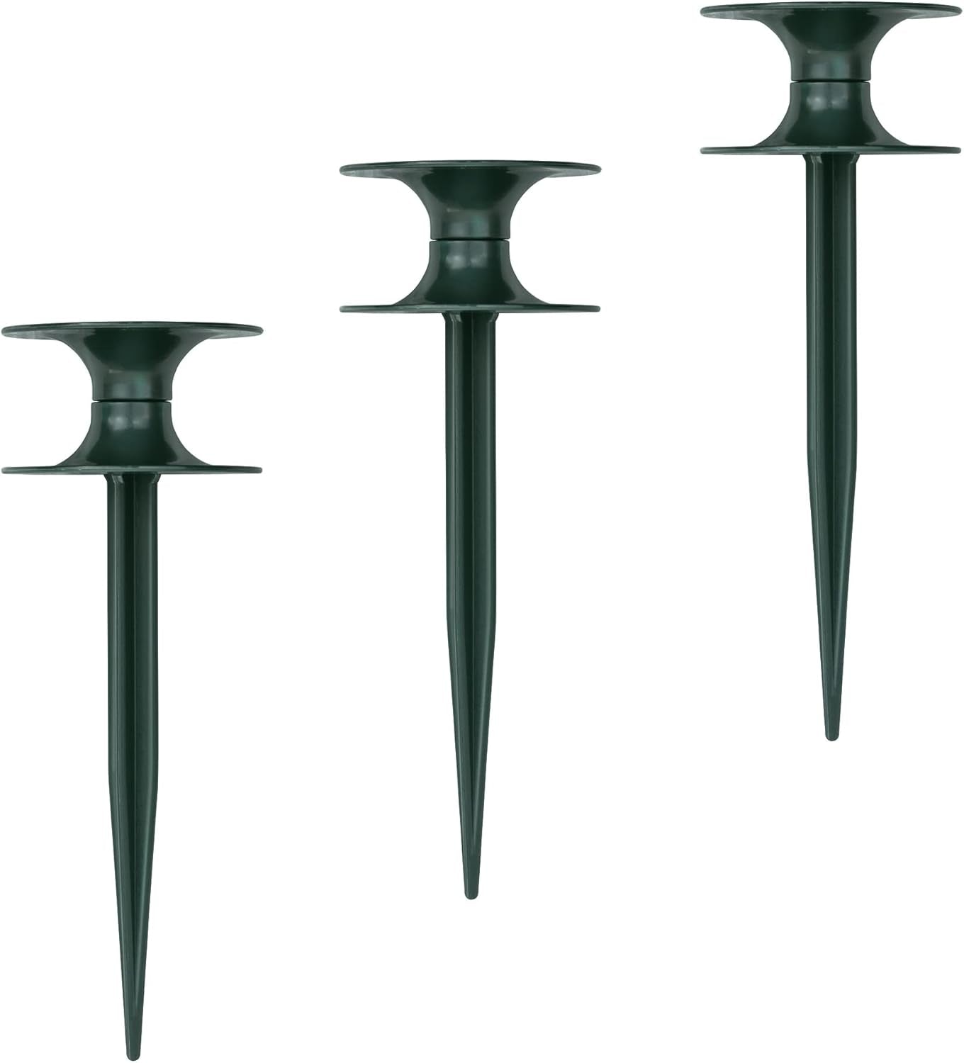 Set di 3 guide per tubo, verde, 24 x 9 cm | Tubo da giardino e guidacavo con ancoraggio a terra | Avvolgitubo per proteggere aiuole e muri di casa | Avvolgitubo per tubo e cavo da giardino