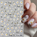 5 pezzi Geprägte Gänseblümchen Nagelsticker Selbstklebend Blumen Nagelaufkleber Gänseblümchen Schmetterling Nagel Sticker Nageldesign Aufkleber Nägel Zubehör Blume Nail Sticker Flower Nail Art Stickers