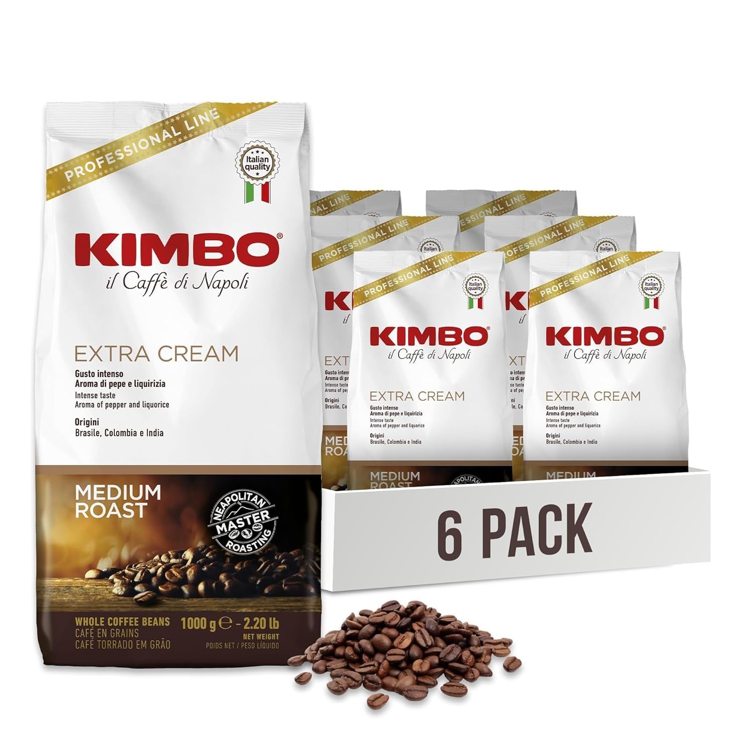 Kimbo Espresso Bar Crema Extra 6 chicchi di caffè da 1 kg