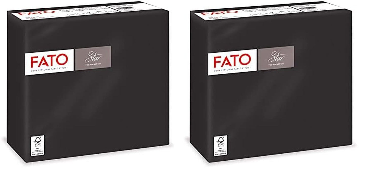 - Fazzoletti di carta usa e getta Morbidezza e morbidezza Confezione da 40 fazzoletti Formato 38X38 piegati 4 2 veli Colore nero Carta di pura cellulosa al 100% certificata FSC (confezione da 2)