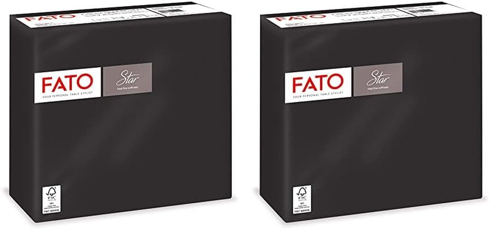 - Fazzoletti di carta usa e getta Morbidezza e morbidezza Confezione da 40 fazzoletti Formato 38X38 piegati 4 2 veli Colore nero Carta di pura cellulosa al 100% certificata FSC (confezione da 2)